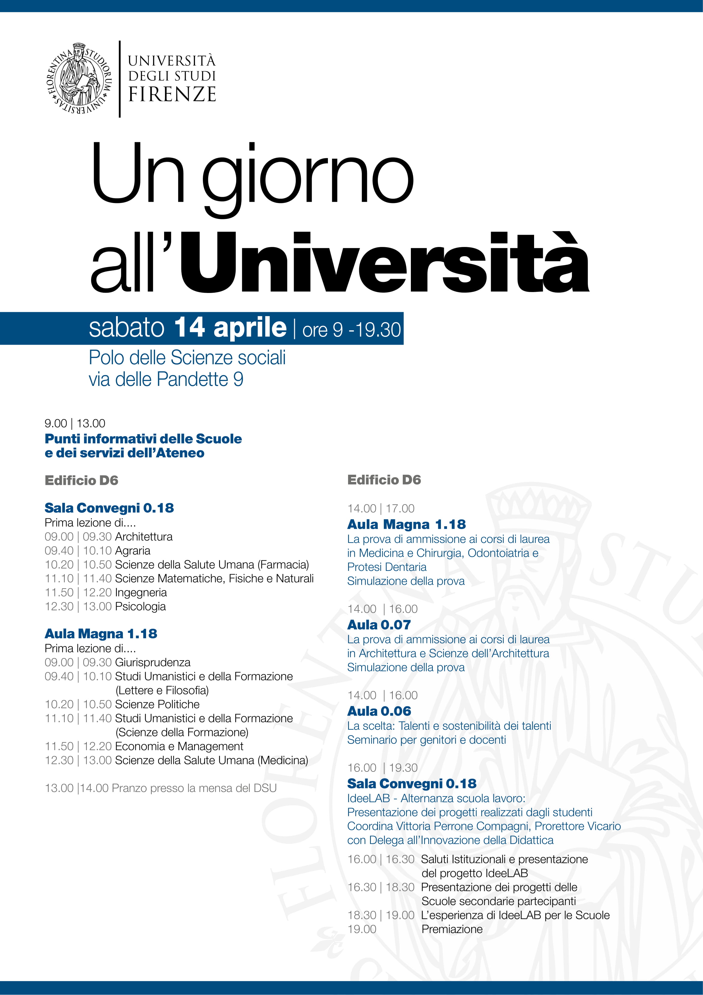 locandina giorno universita 2018